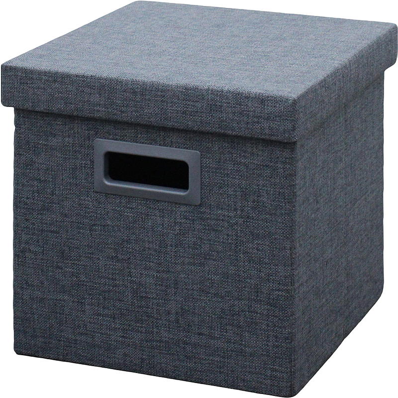 Home Oppbevaringsboks m/lokk 30x30x30 cm sammenleggbar blå