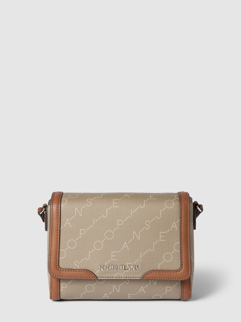 Handtasche mit Label-Muster Modell 'lorena' in taupe