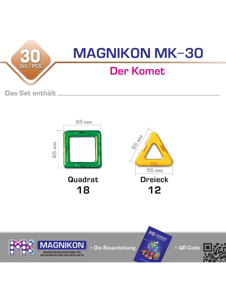 MAGNIKON Magnetische Bausteine MK-30 Der Komet, 30-Teilig-ab 3 Jahre günstig kaufen onesize