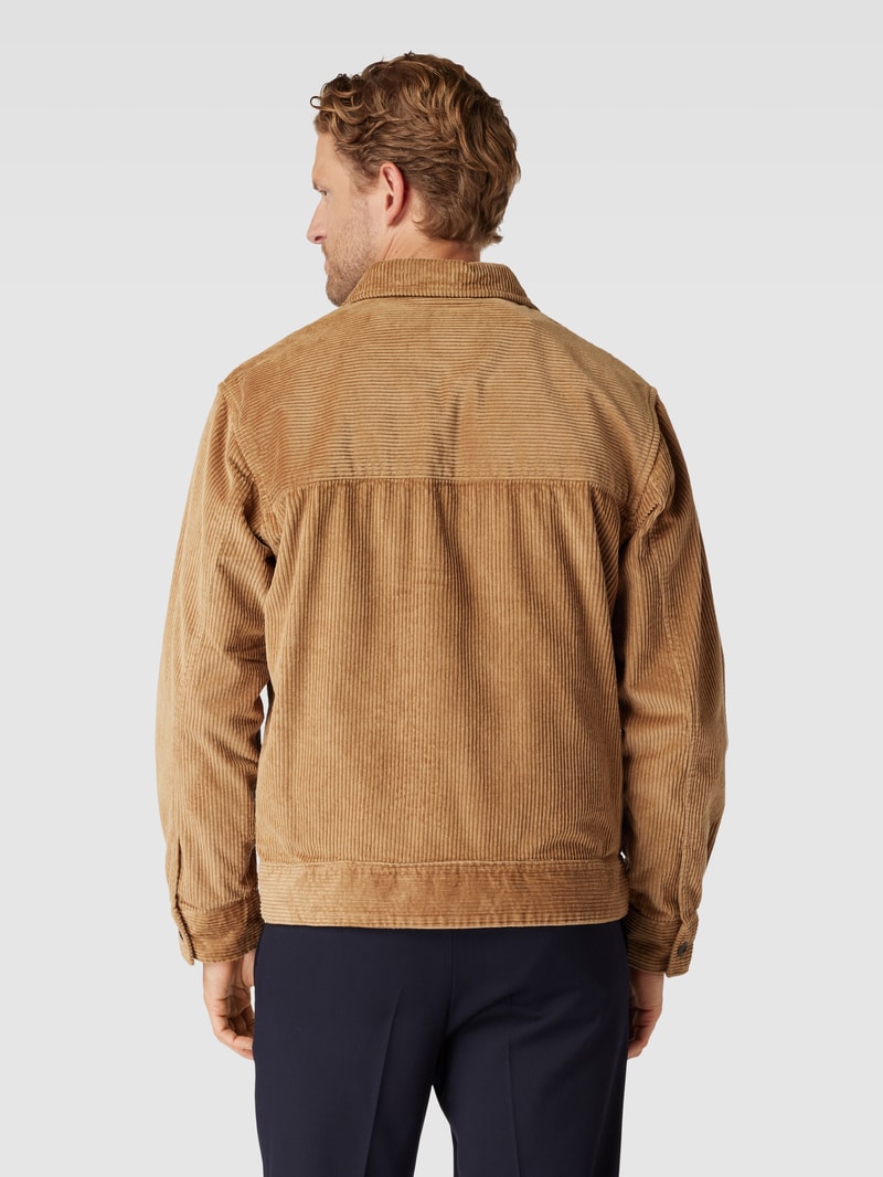 Hemdjacke mit Label-Stitching in haselnuss braun