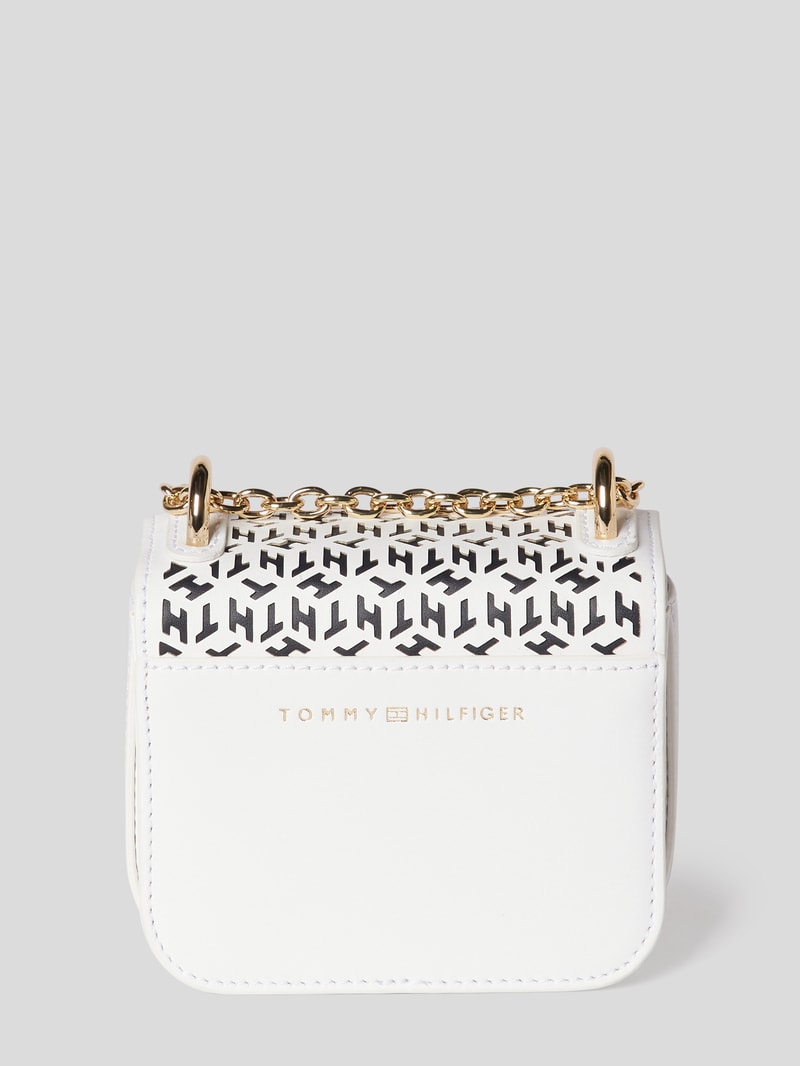 Micro Bag mit Allover-Label in weiß