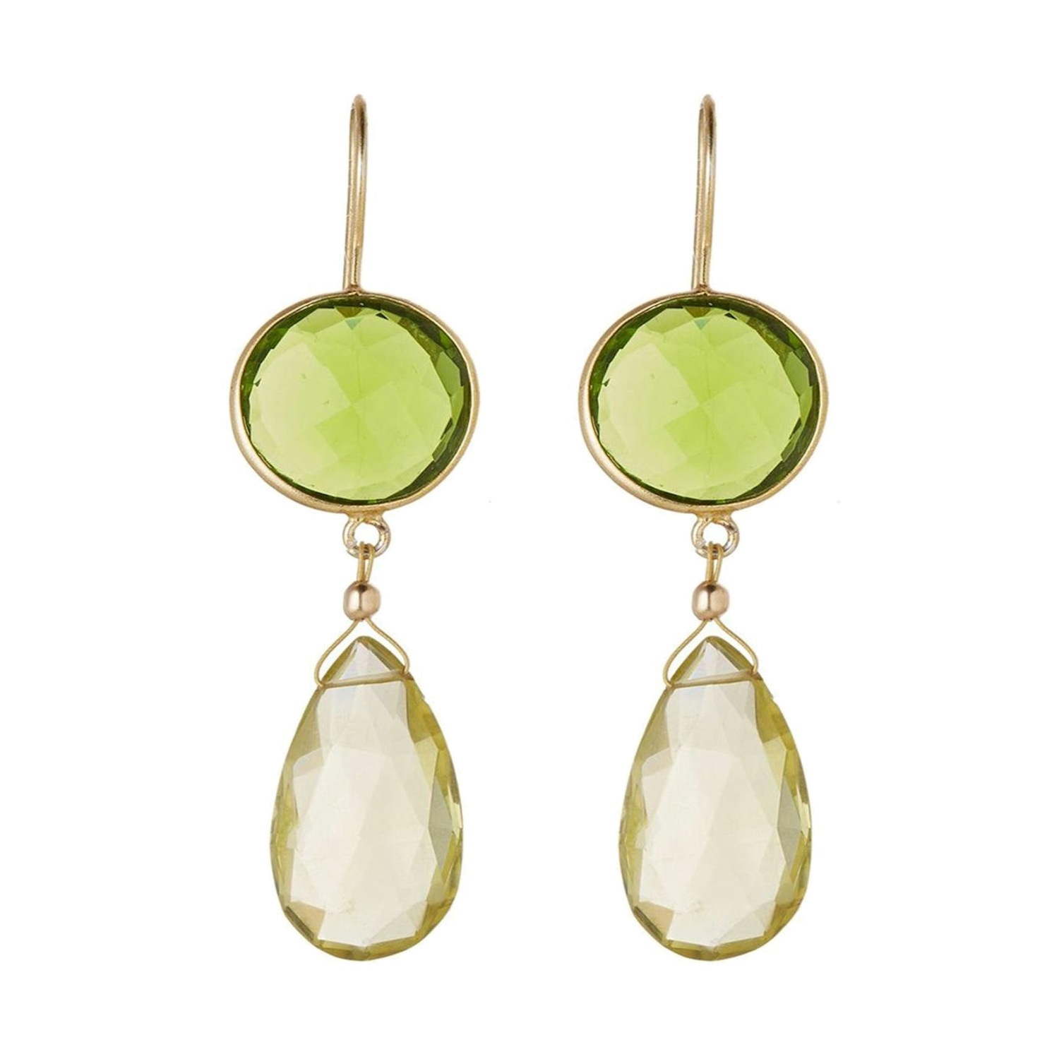 Ohrringe 'Peridot und Citrin Tropfen'