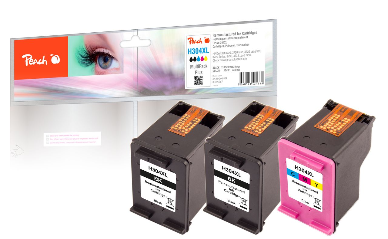 Peach Spar Pack Plus Druckköpfe ersetzt HP No. 304XL