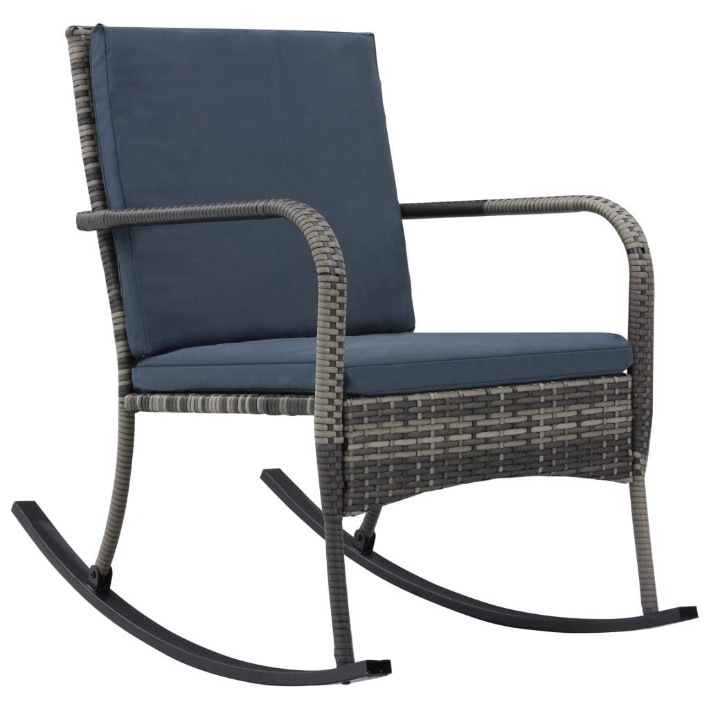 möbelando Schaukelstuhl Bahrenfleth (B/H/T: 64x91x101 cm), aus Rattan in Anthrazit