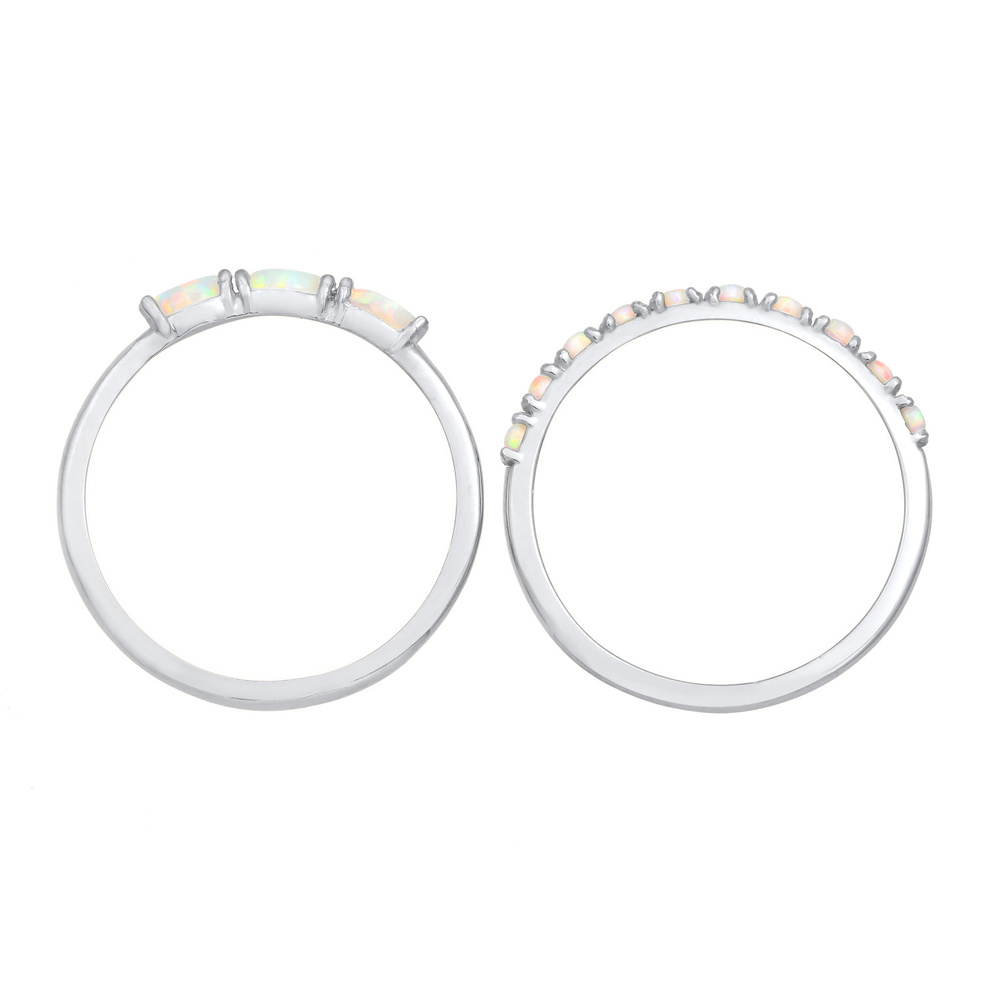 Elli Elli Bague pour femme au design vintage avec opale synthétique en 925/1000 argent Bague
