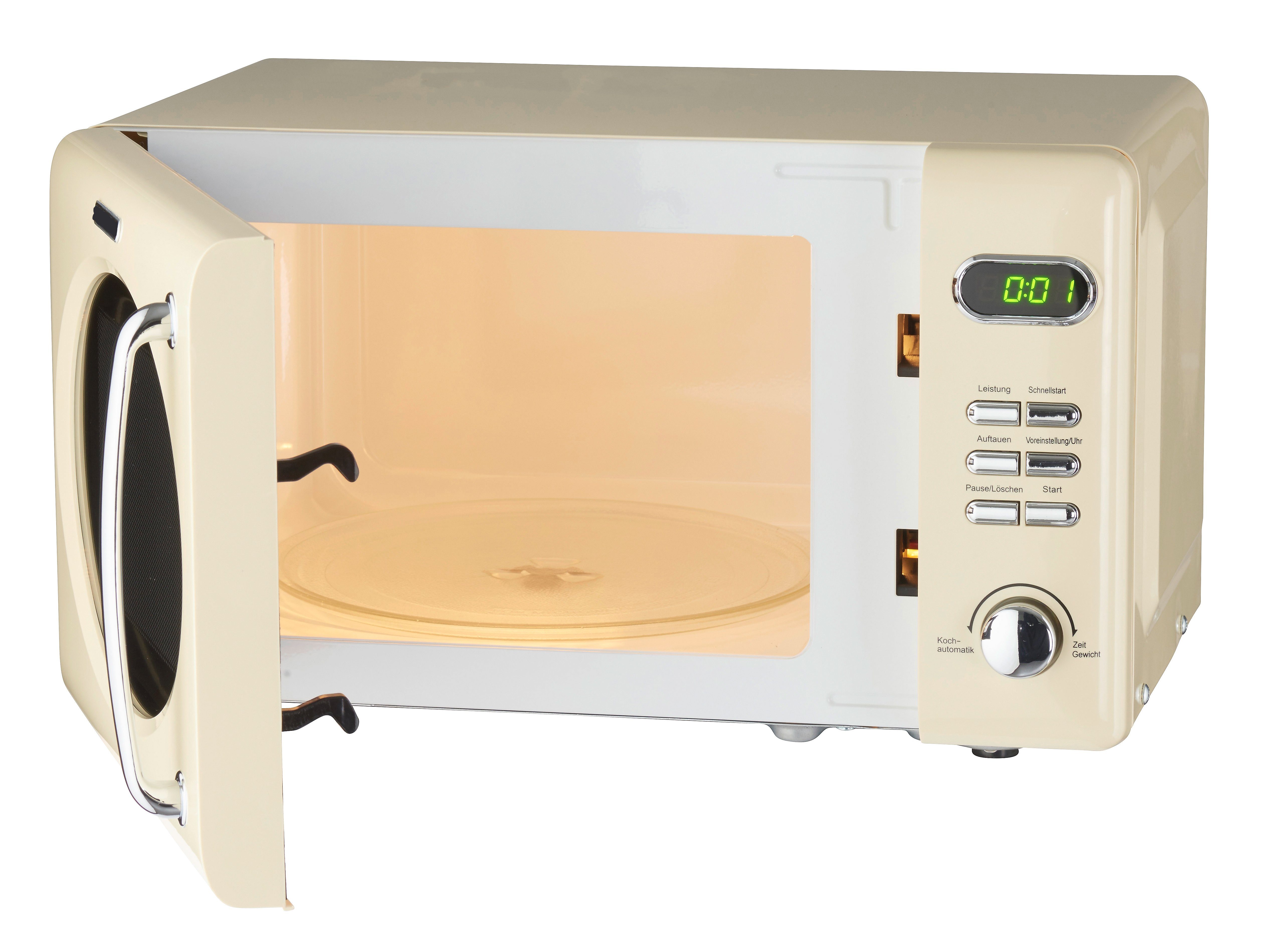 Wolkenstein Mikrowelle WOLKENSTEIN Mikrowelle WMW720 SC, Retro, 700 W, creme, Automatische Garprogramme 8, Auftaufunktion, digitaler Timer
