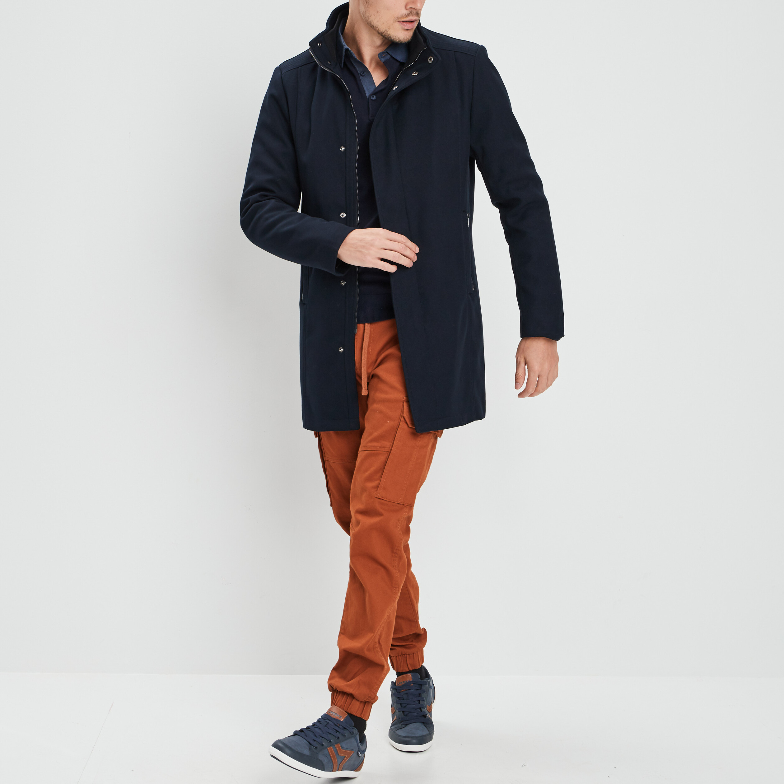 Pantalon cargo à coulisse marron cognac homme | La Halle