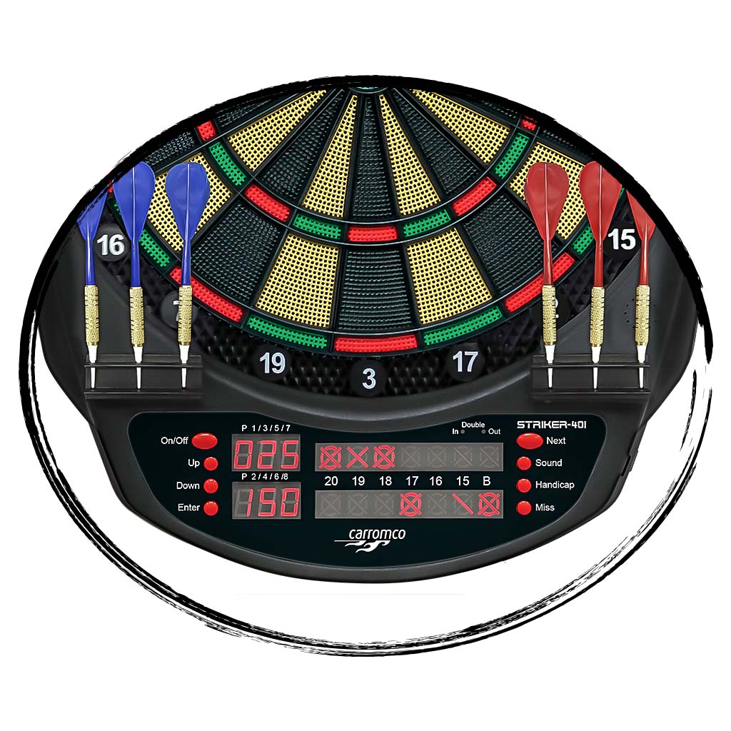 Carromco ELEKTRONIK DARTBOARD STRIKER-401, MIT ADAPTER, 3-LOCH ABSTAND