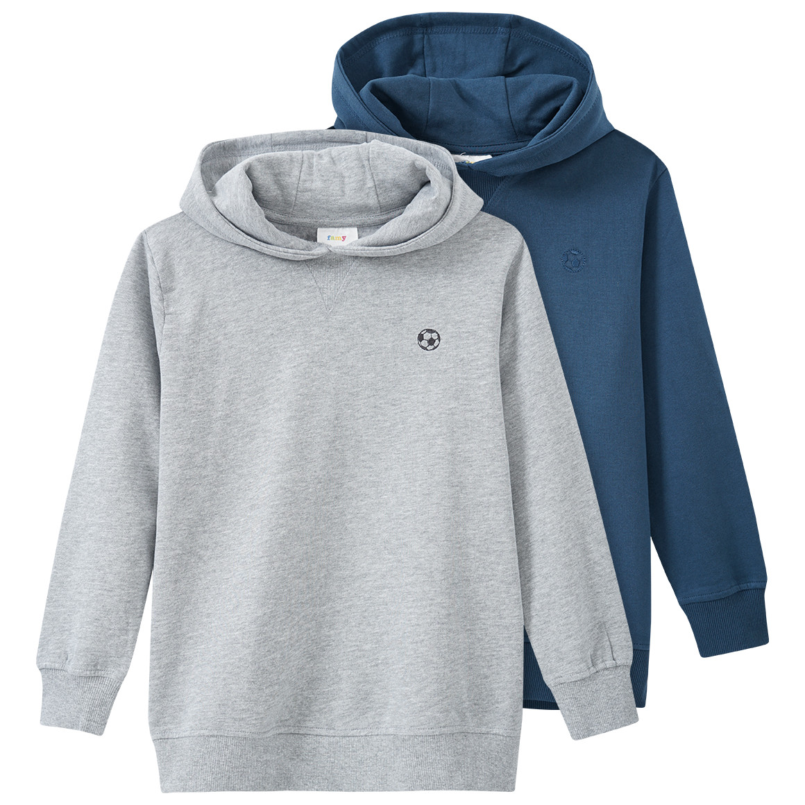 2 Jungen Hoodies mit Fußball-Stickerei