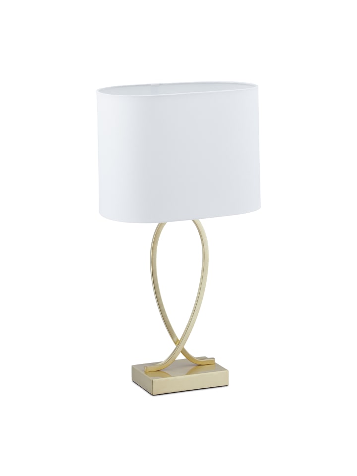 relaxdays Tischlampe in Gold/ Weiß - (B)28 x (H)51 x (T)18 cm günstig kaufen onesize