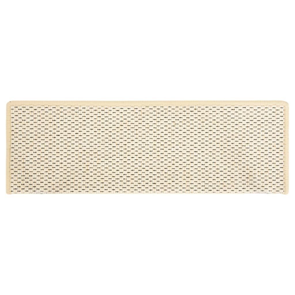 Stufenmatte Treppenmatten Selbstklebend Sisal-Optik 15 Stk. 65x21x4cm Creme, vidaXL, Rechteckig