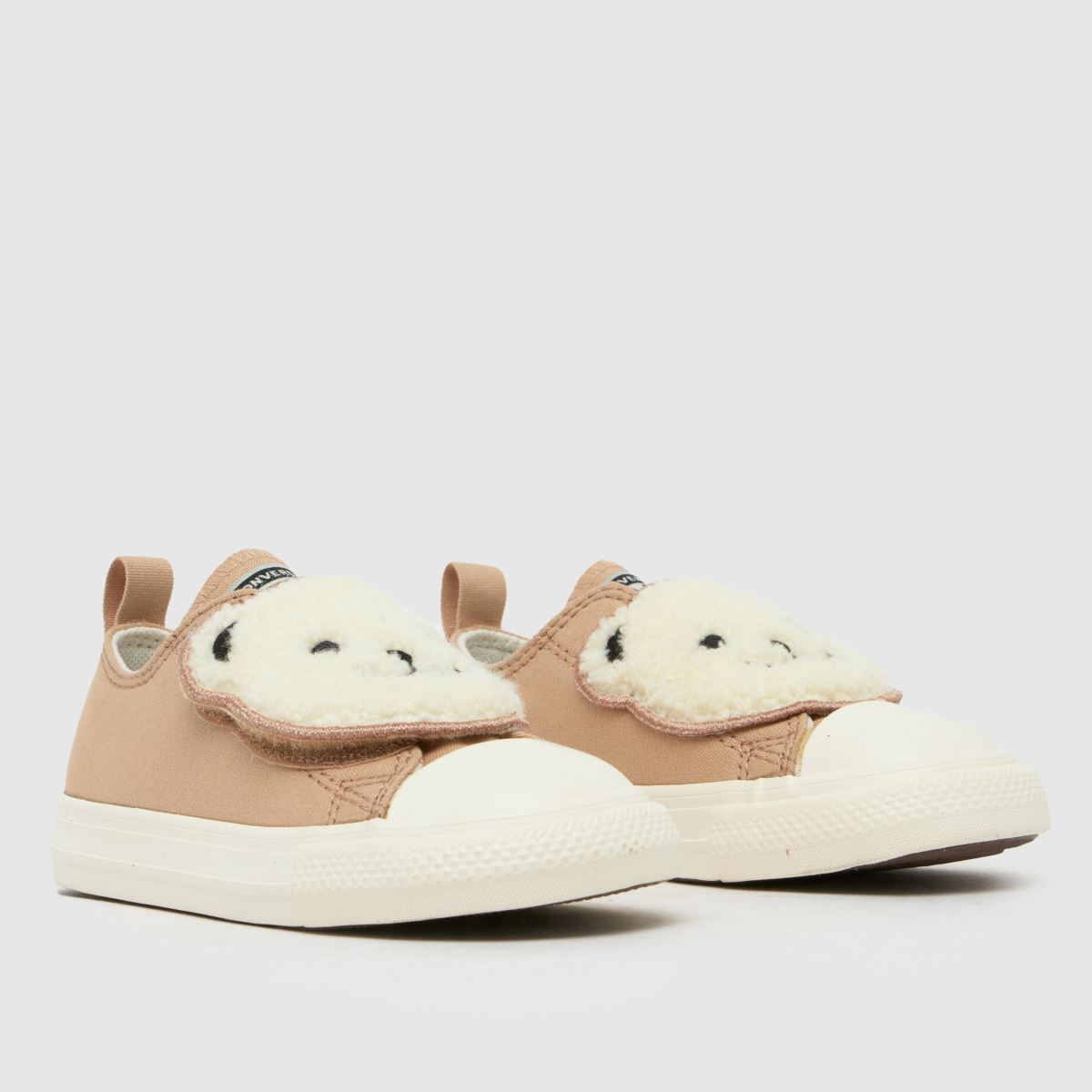 Converse beige All Star Lo Sherpa Björn Sneakers för småbarn