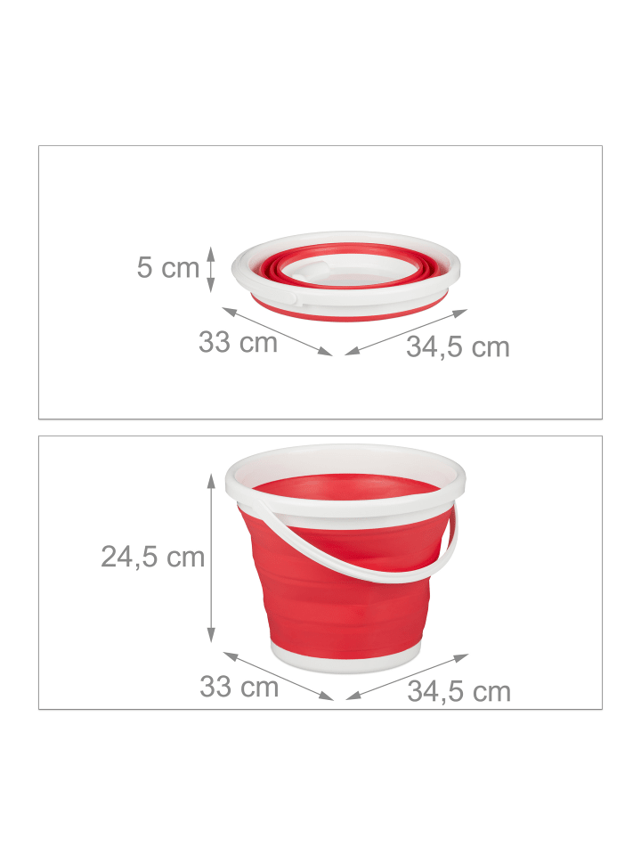 relaxdays Falteimer in Rot - 10 L günstig kaufen onesize