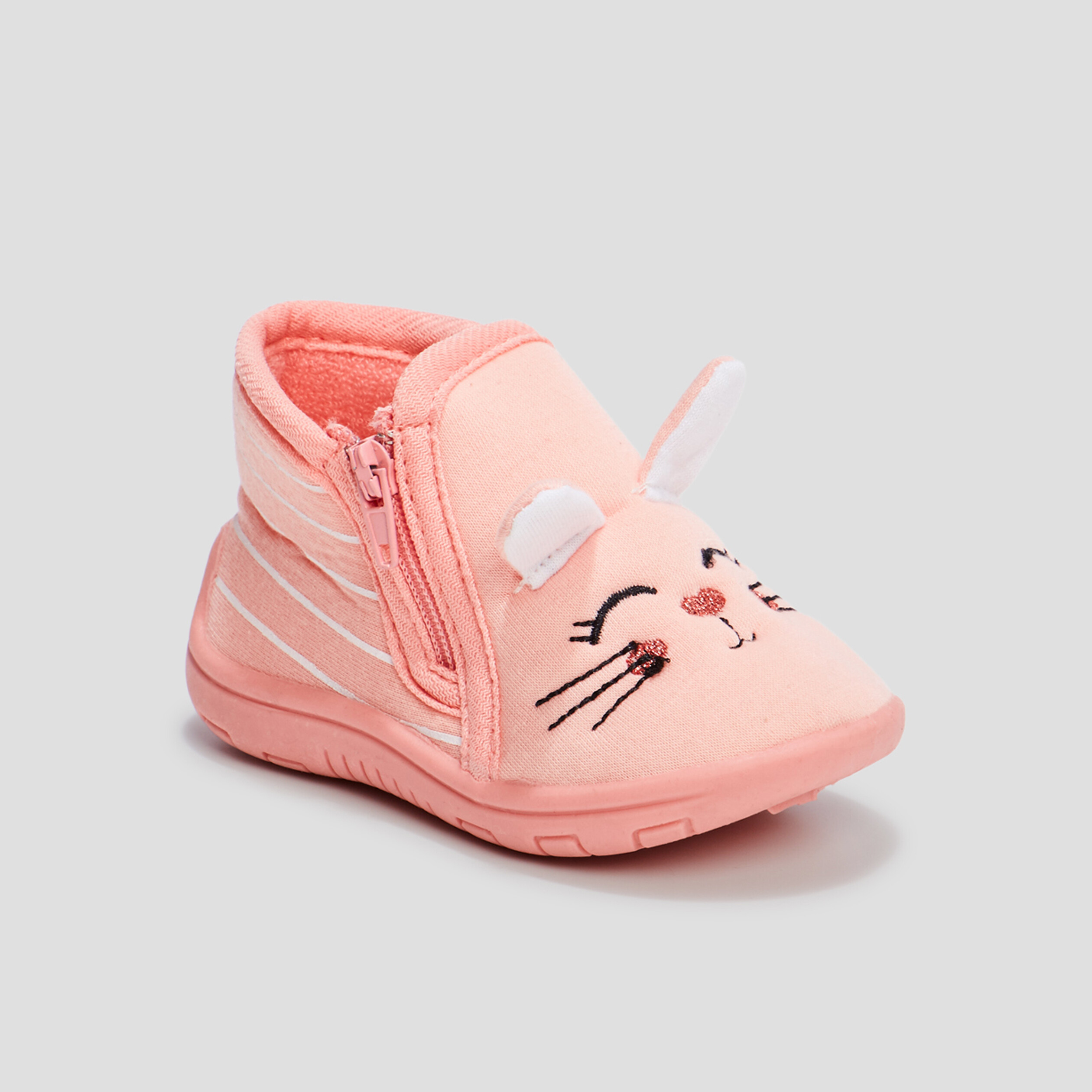 Chaussons bottillons rose bébé fille | La Halle