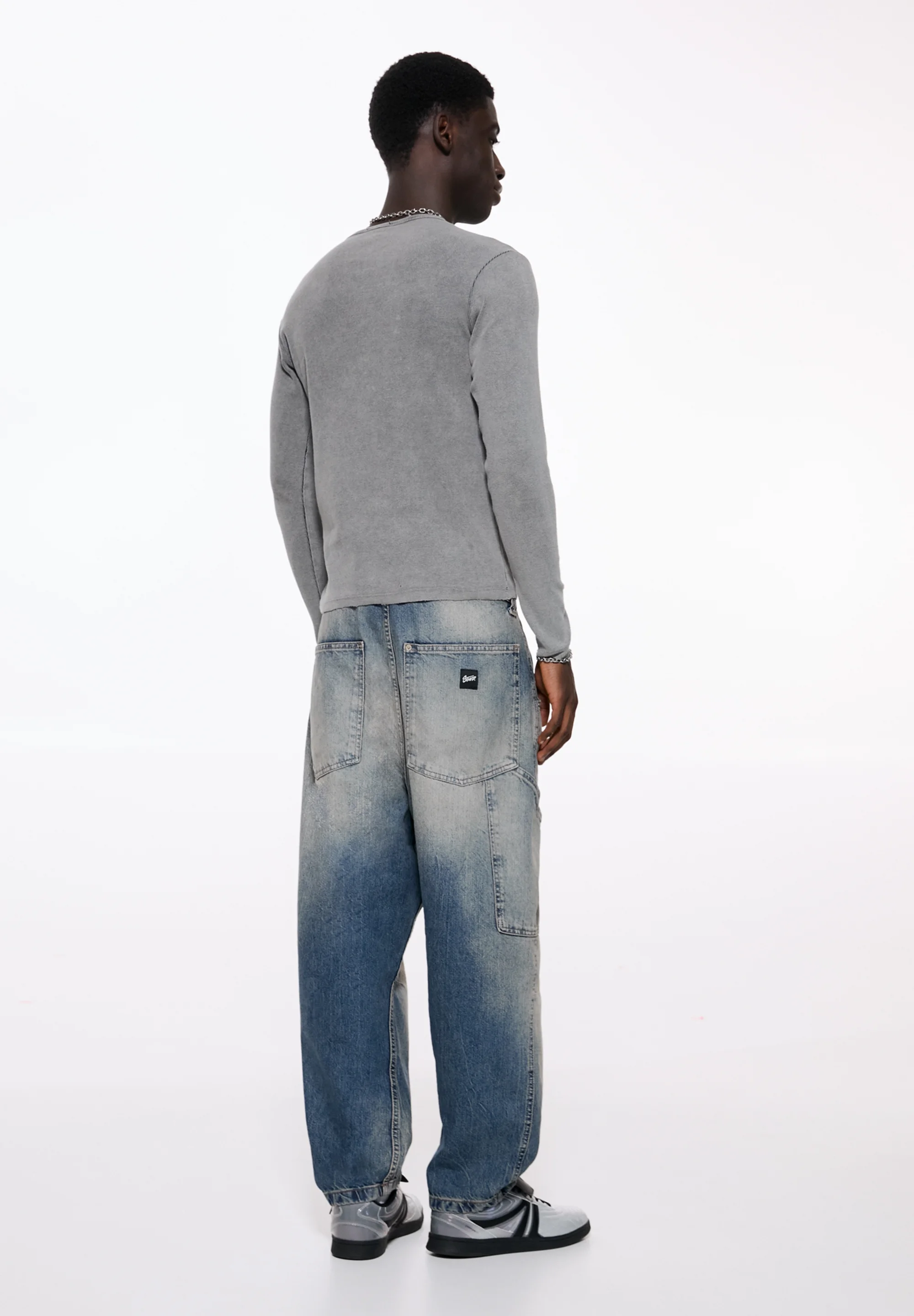PULL&BEAR WASHED BALLOON FIT - Vaqueros pitillo