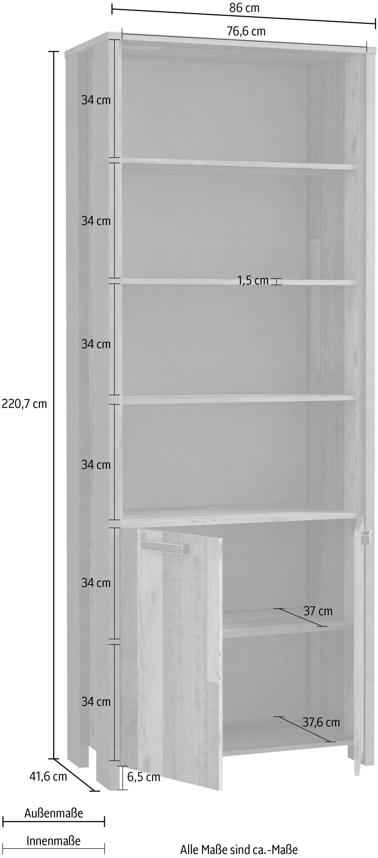 FORTE Aktenregal Clif, Bücherregal, Breite 86 cm, viel Stauraum