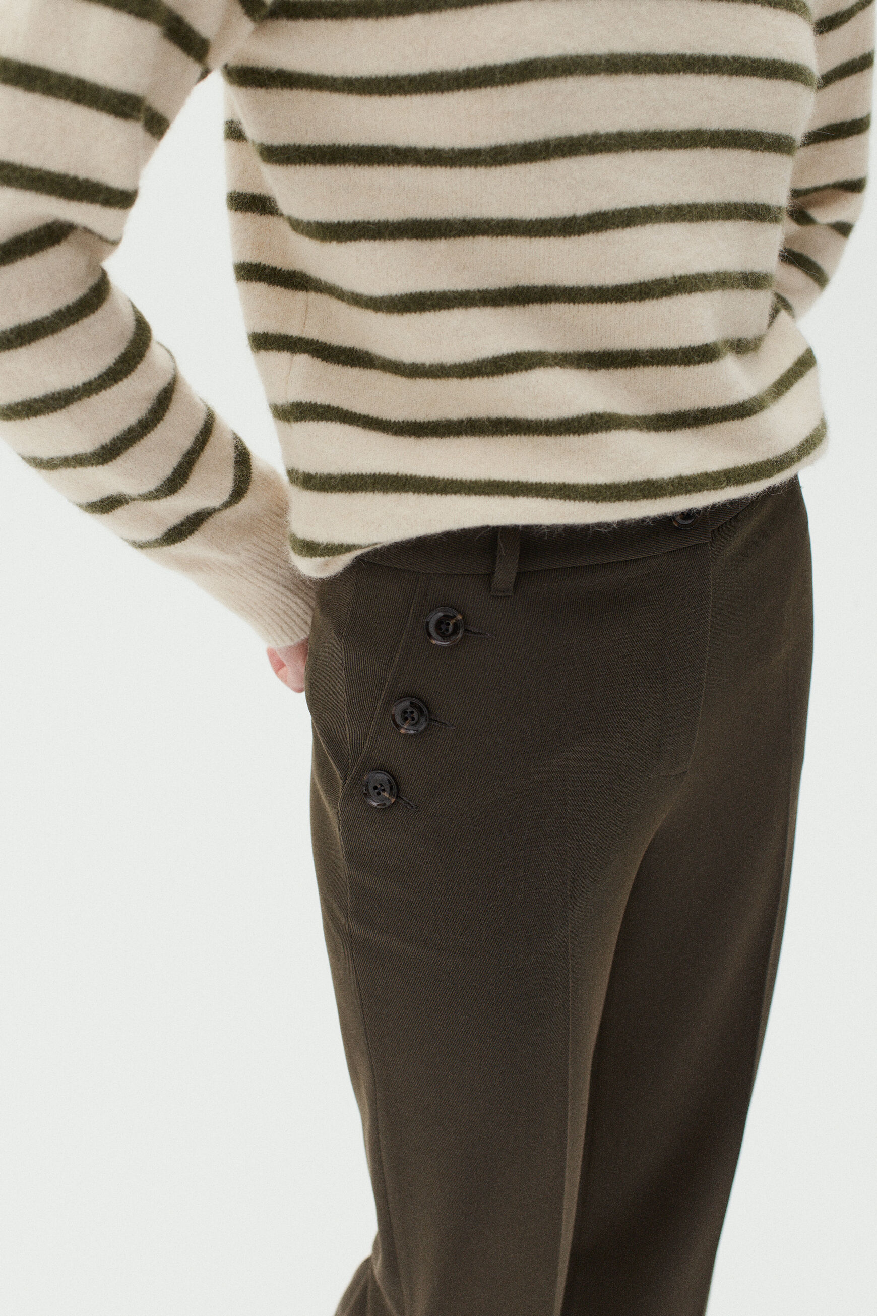 pantalon gaston vert kaki femme