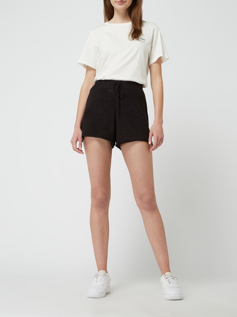 Shorts mit elastischem Bund Modell 'Fiona' in schwarz