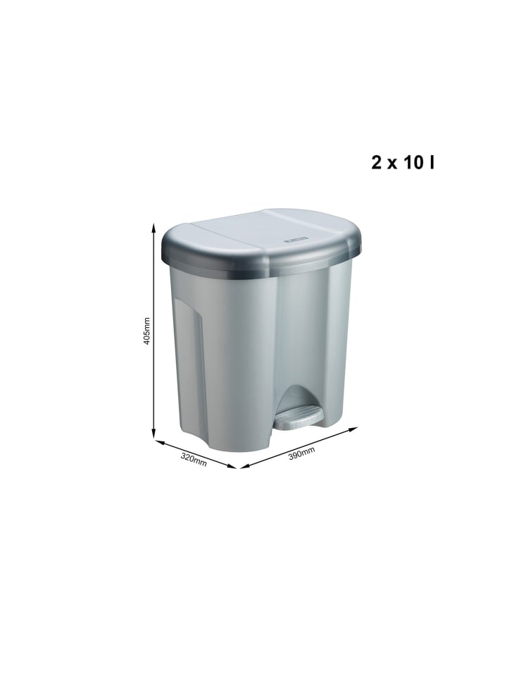 Rotho Abfalleimer 2 x 10 l DUO günstig kaufen onesize
