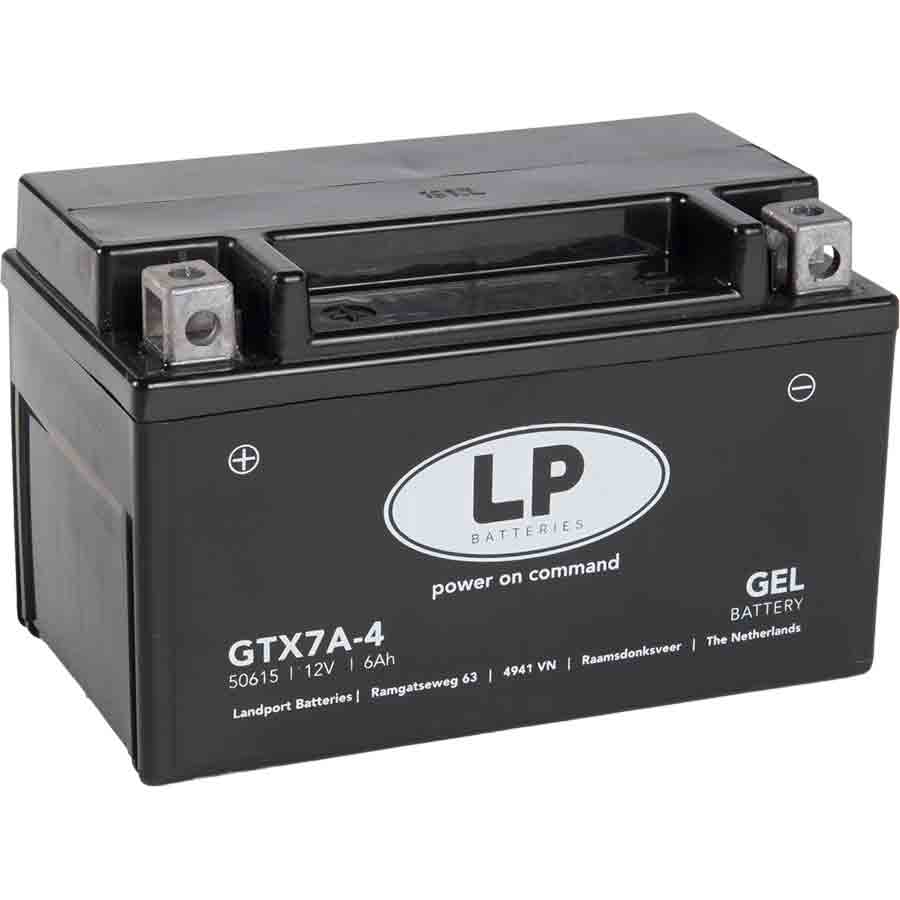 Landport GTX7A-BS GEL Motorrad Batterie, 12 V 6 AH - ATU