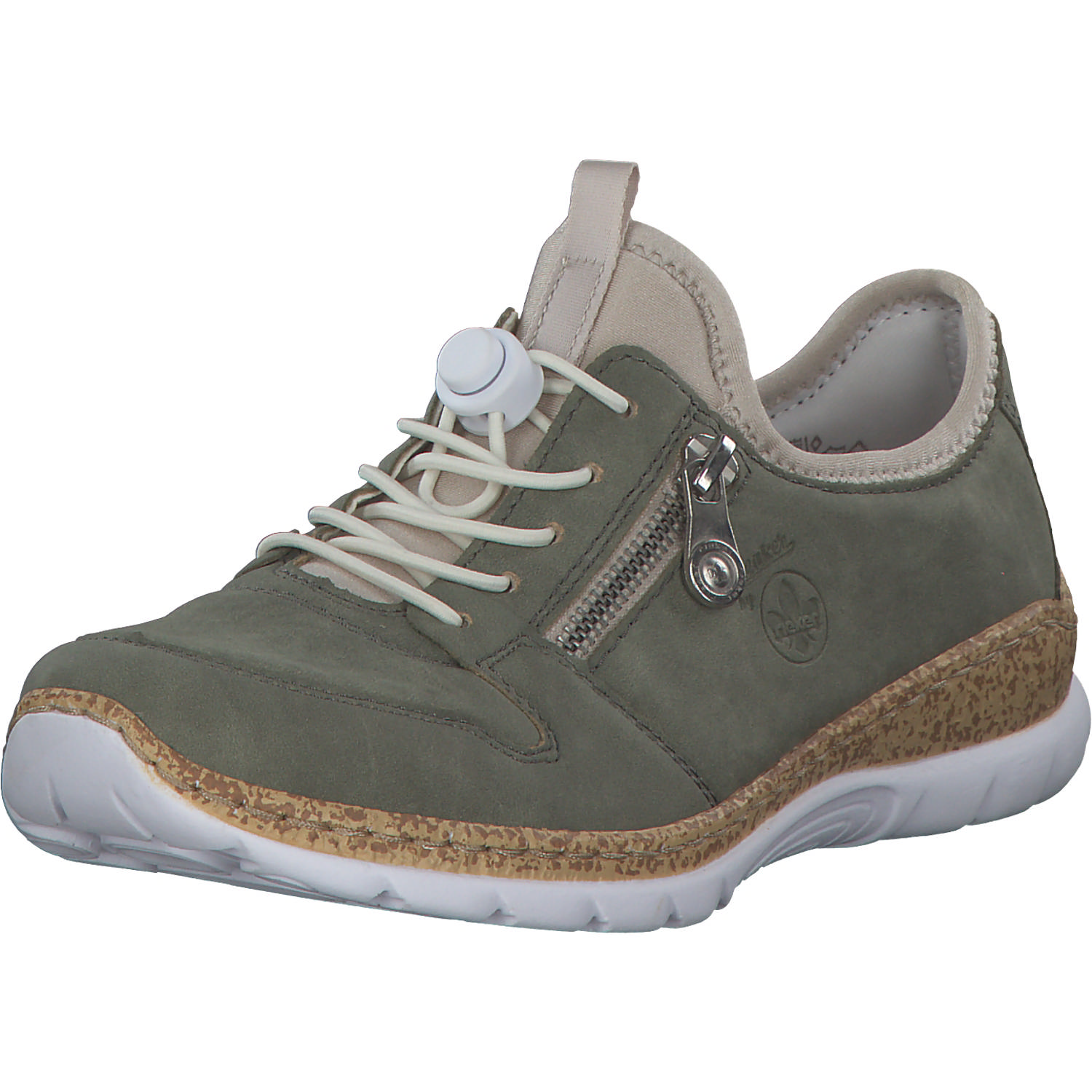 Rieker N42G0, Schnürschuhe, Damen, schilf/perlcreme