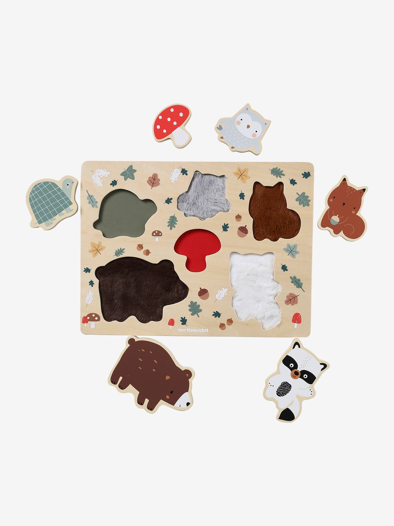 Puzzle chunky tactile en bois FSC® forêt