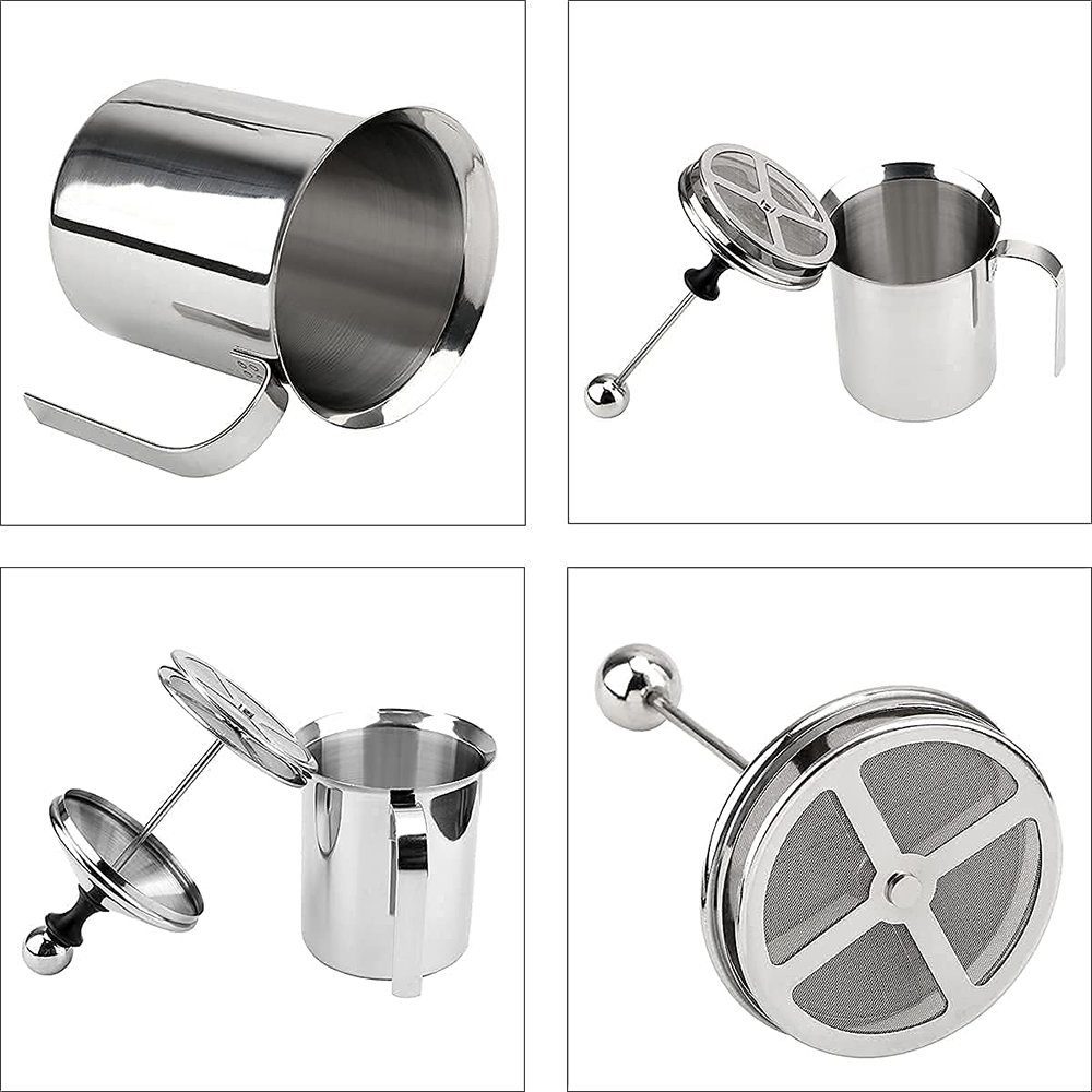 Zimtky Milchaufschäumer Milchaufschäumer Krug, 800ML Edelstahl Manueller Milchaufschäumer