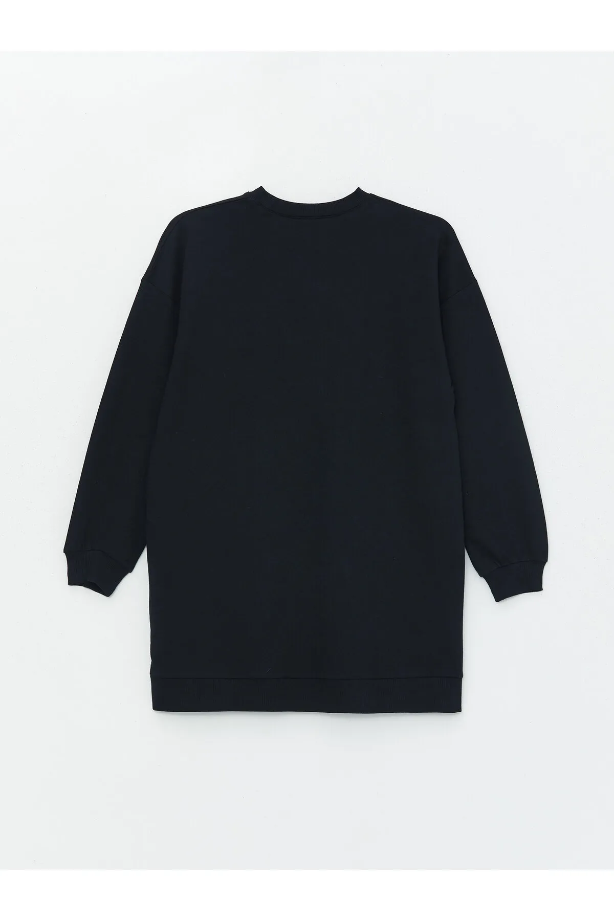 LC Waikiki  Langarm-Damen-Sweatshirt-Tunika mit Rundhalsausschnitt und glänzendem Steindruck