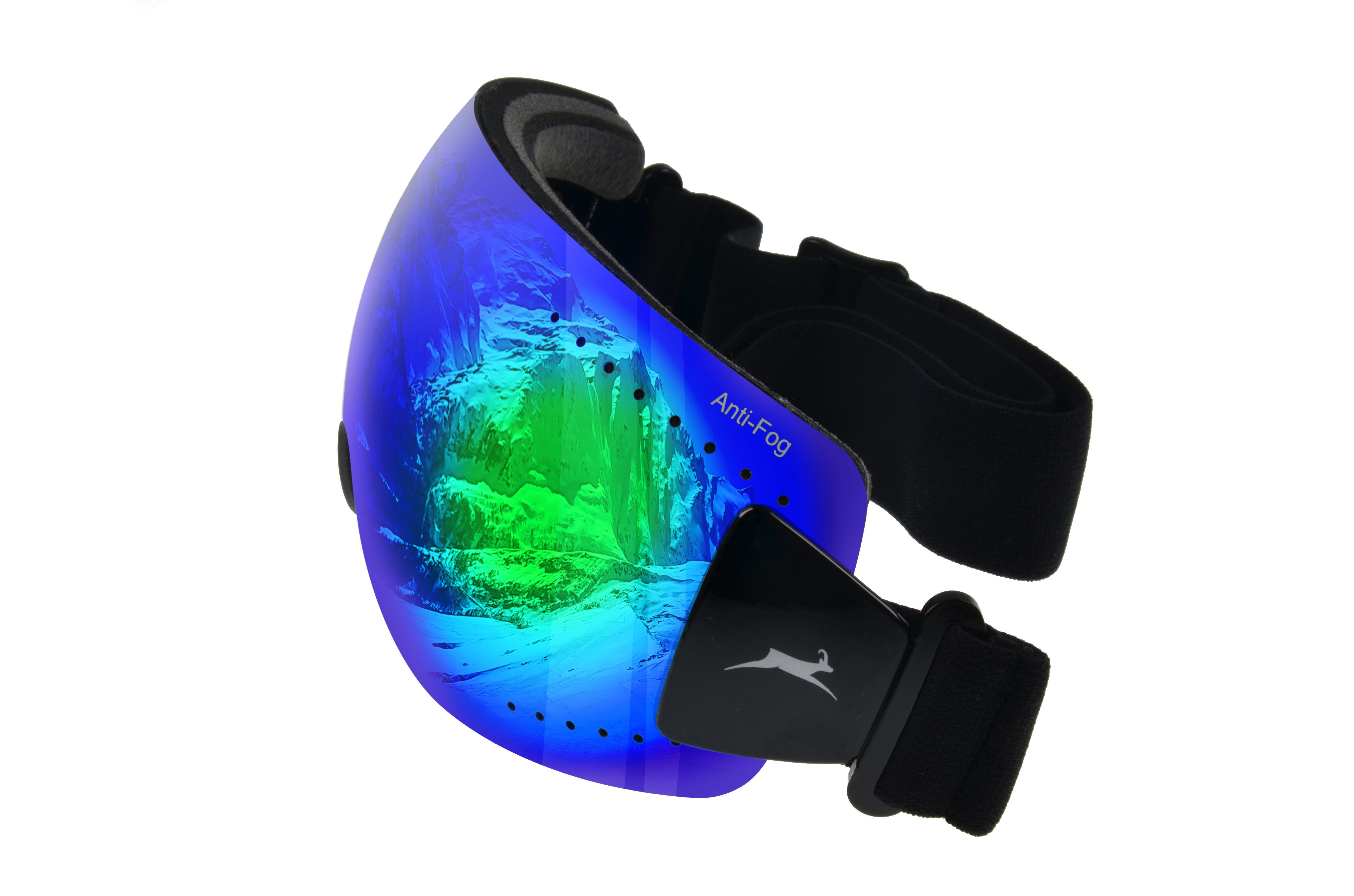 Gamswild Skibrille WS9140 Skibrille Gletscherbrille Snowboardbrille Sonnenbrille Damen Herren Fahrradbrille Unisex, orange, blau, ANTIFOG