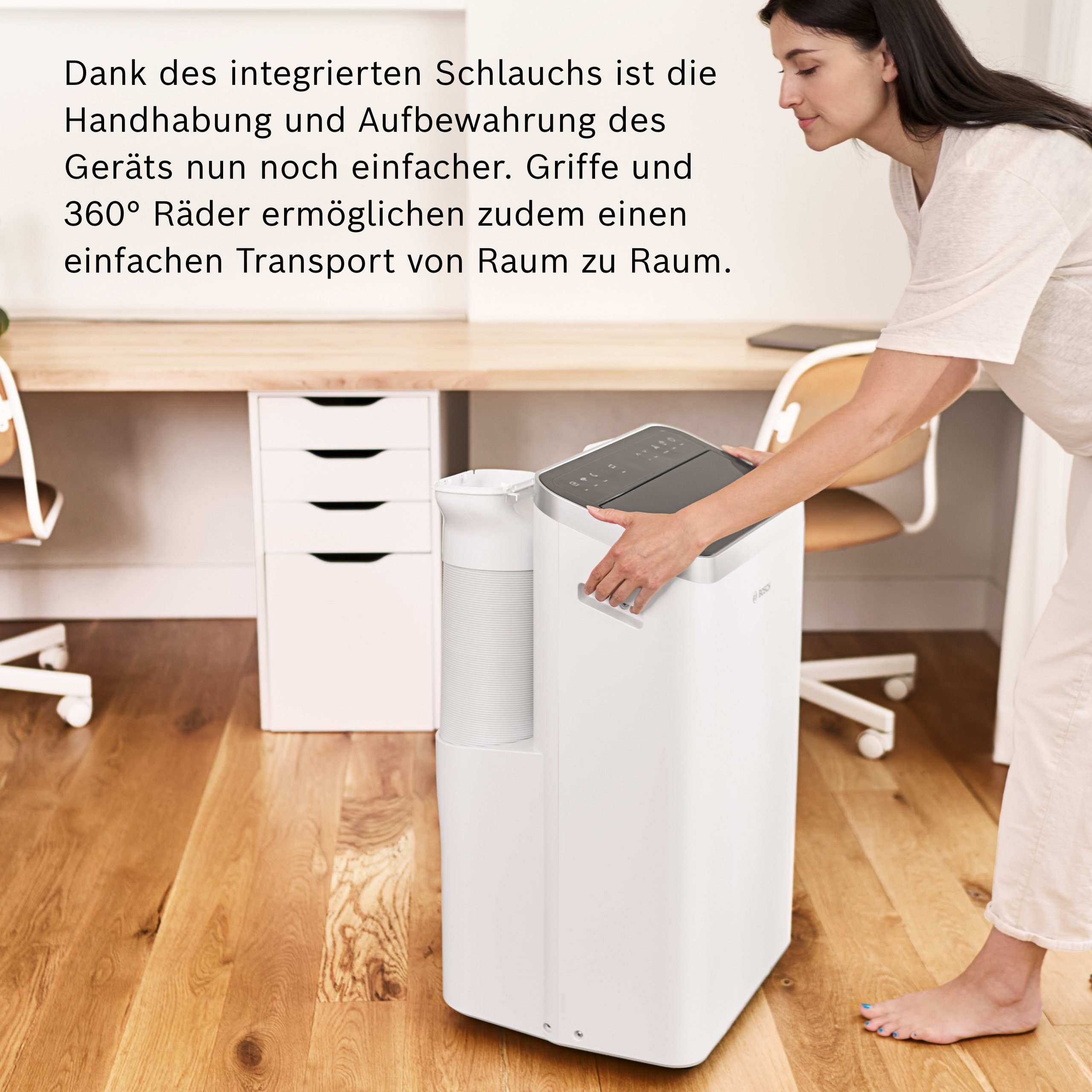 BOSCH 3-in-1-Klimagerät Cool 4000, Mobile Klimaanlage, Luftentfeuchter, Ventilator - für Räume bis 35m²