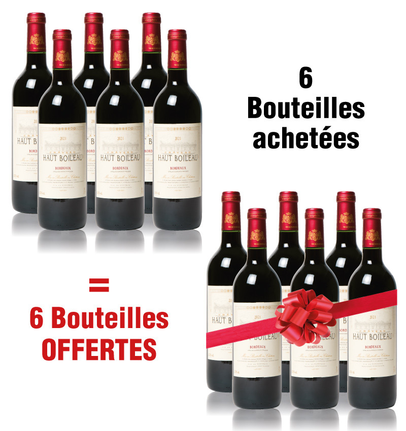 BordeauxChâteau Haut Boileau : 6 bouteilles achetées, 6 bouteilles offertes