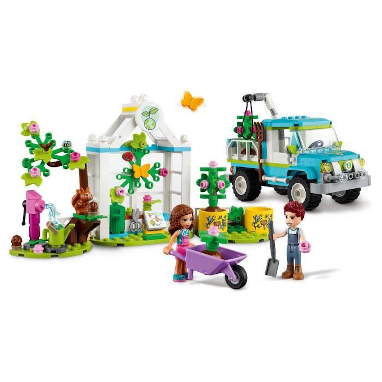 LEGO 41707 Friends Le Camion Planteur d’Arbres, Jouet, Jardinage Écologique, Camion Électrique, Filles et Garçons Dès 6 Ans bleu