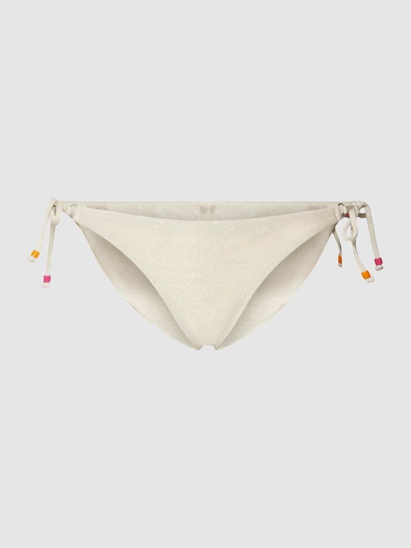 Bikini-Slip mit Schnürung und Perlen in offwhite