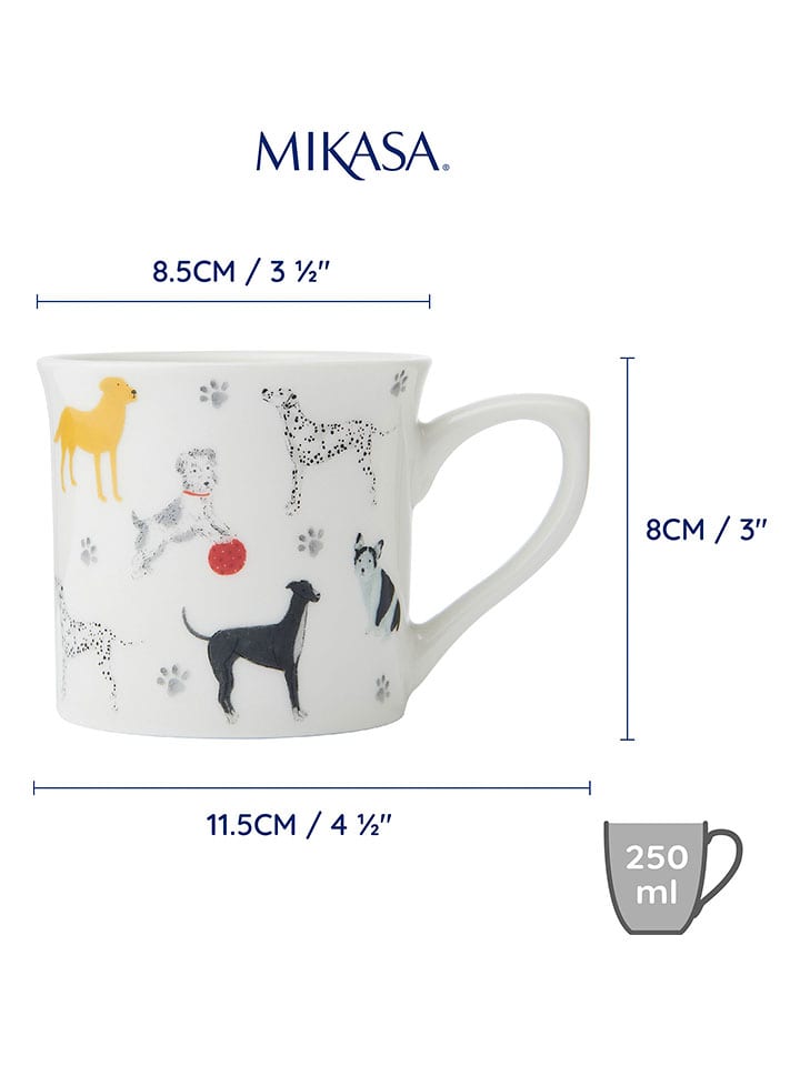 Mikasa 2er-Set: Kaffeetassen in Weiß/ Bunt - 300 ml günstig kaufen onesize
