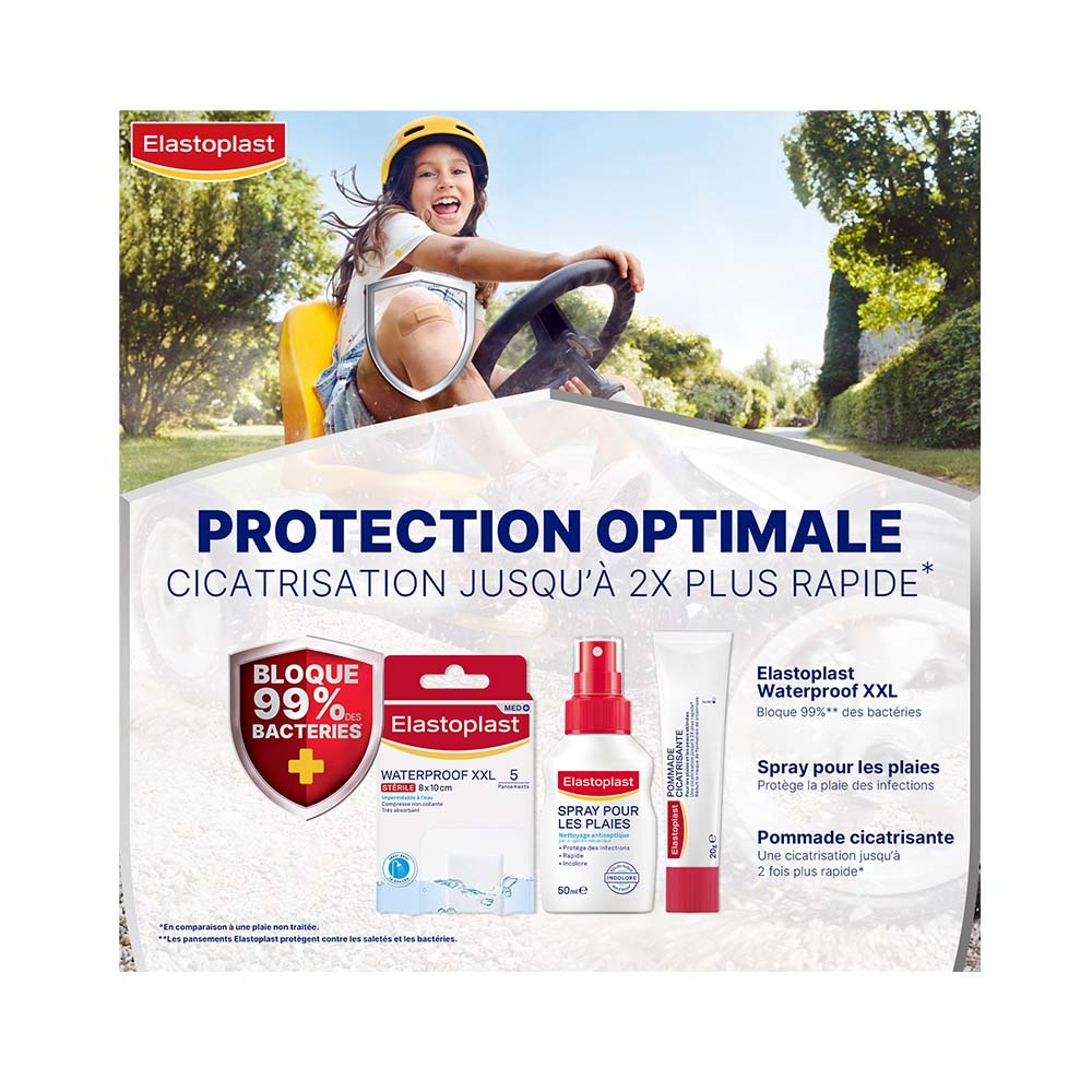 elastoplast Elastoplast Pansements Waterproof Antibactérien XXL 5 pansements 10 x 8cm Pansements