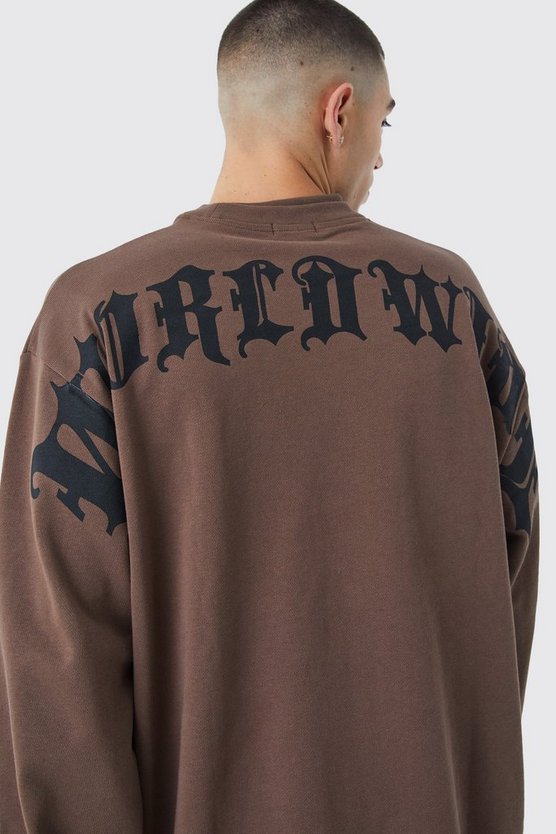 Oversize Sweatshirt mit Text-Print