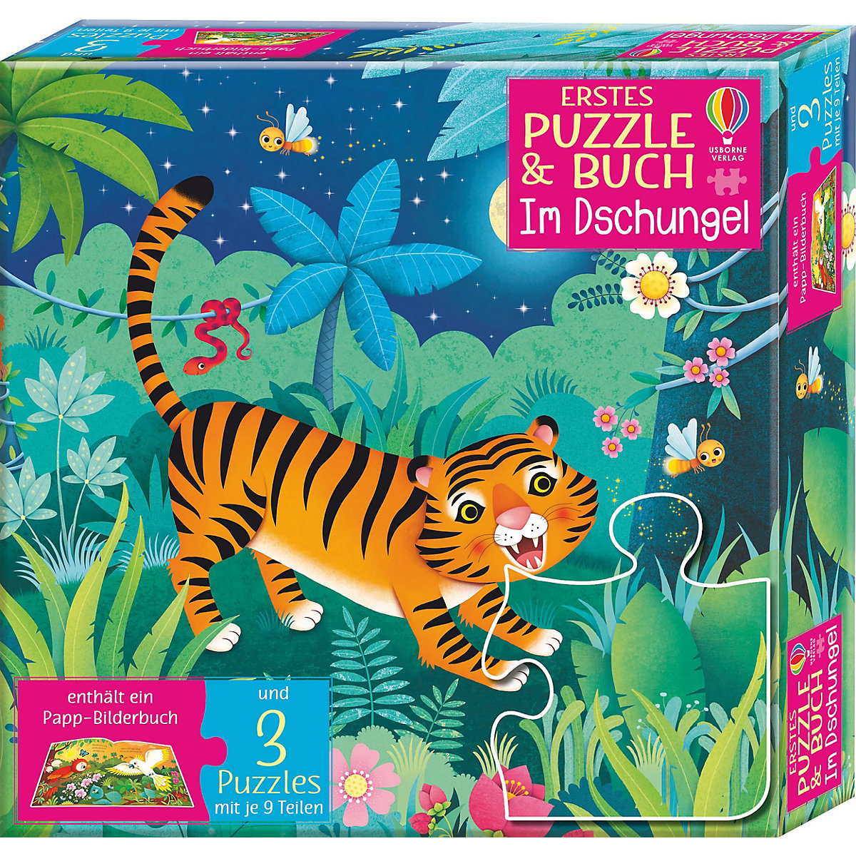 Erstes Puzzle und Buch: Im Dschungel