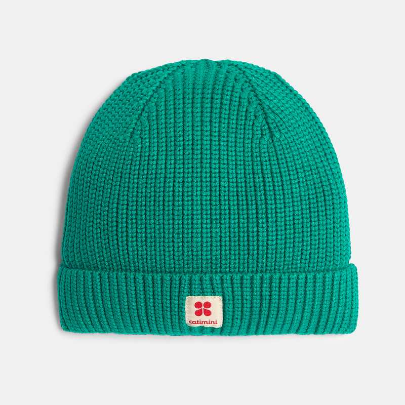 Bonnet enfant en maille tricot vert cèdre garçon Catimini
