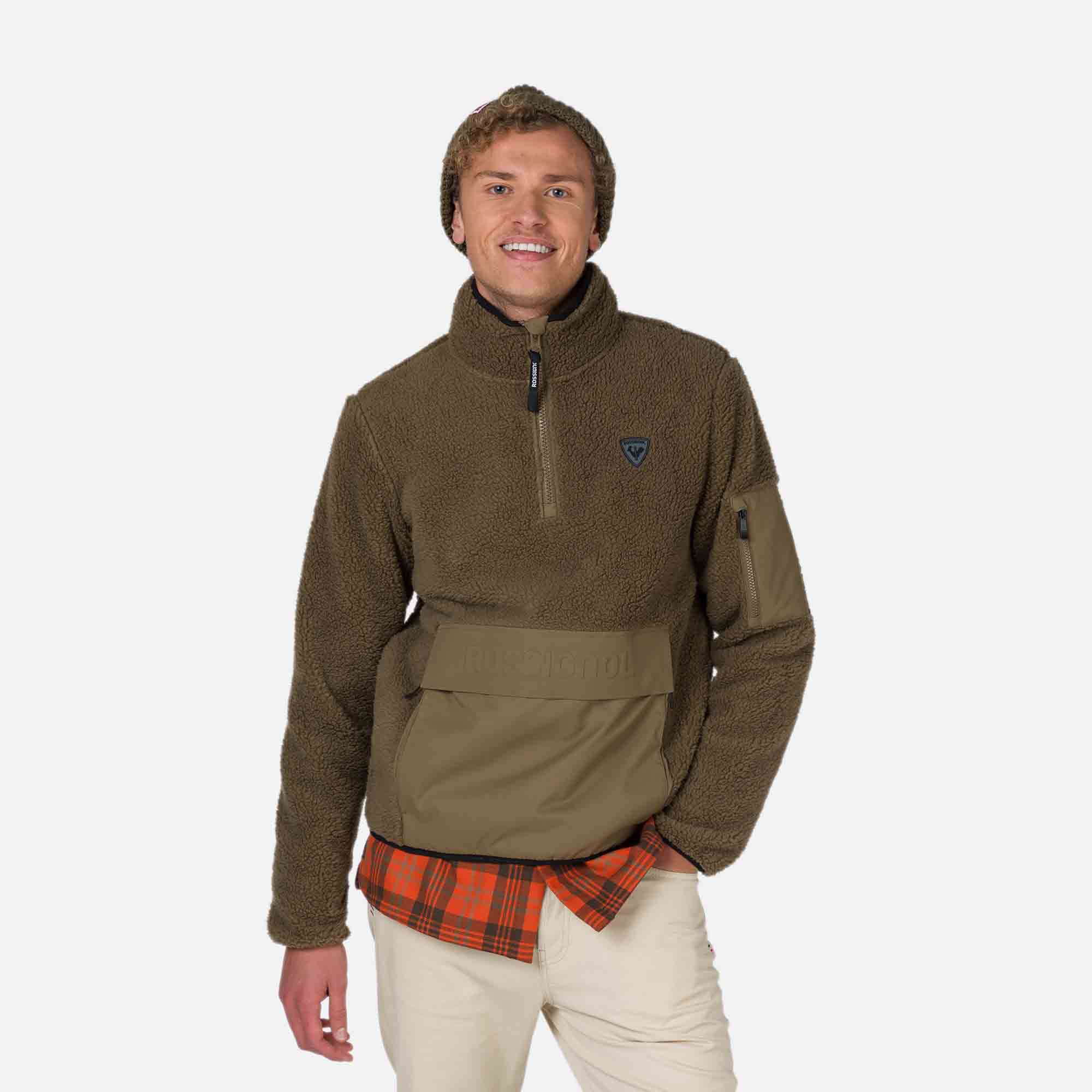 Sweat anorak en polaire homme