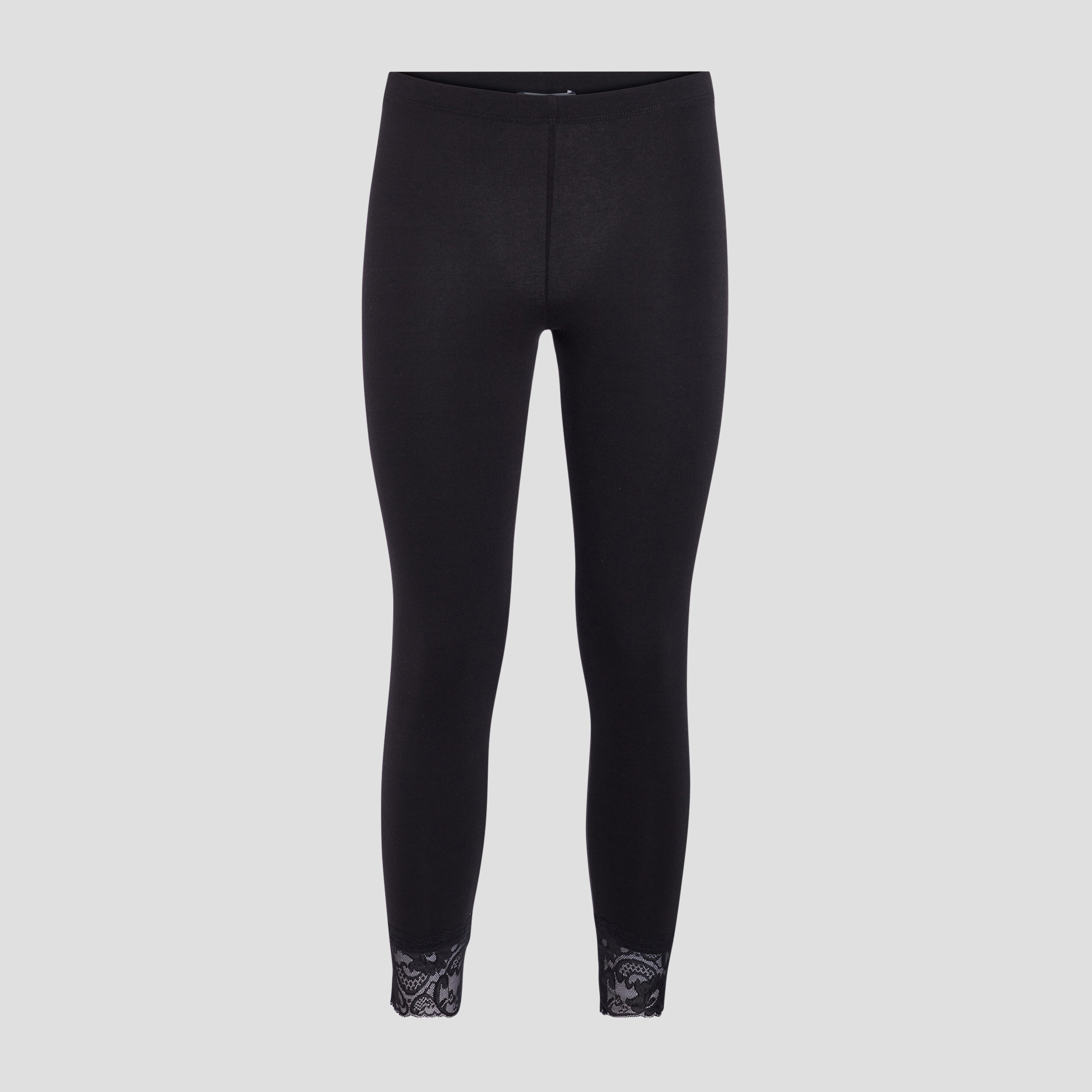 Legging 7 8ème avec dentelle noir femme | La Halle