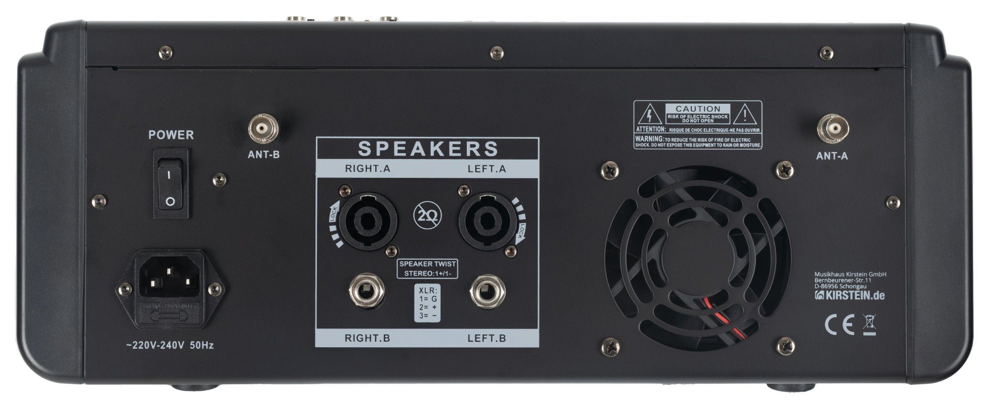 Pronomic Mischpult 6-Kanal-Powermischer 760 Watt RMS-Leistung, (inkl. 2 Funkmikrofone mit integriertem UHF-Empfänger), Bluetooth®/USB-Player/Recorder - Grafischer Equalizer