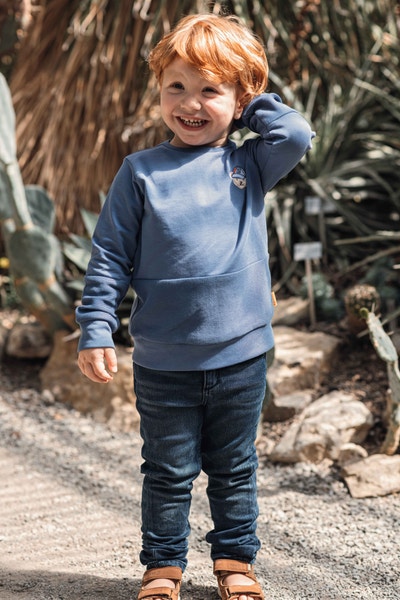Sweatshirt, mittelblau für Jungs