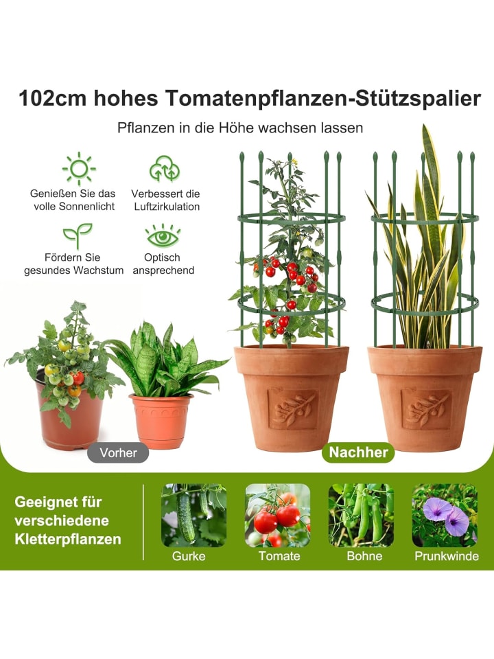 COSTWAY Tomaten Rankhilfe 3er Set 50x102cm in Grün günstig kaufen onesize