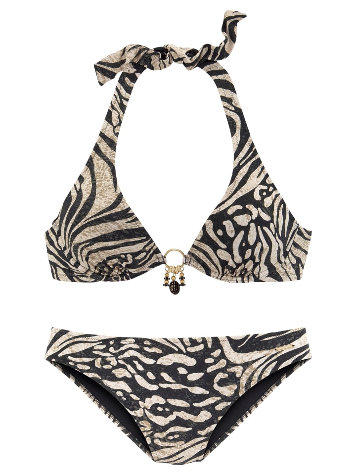 Bruno Banani Bügel-Bikini in braun-bedruckt günstig kaufen