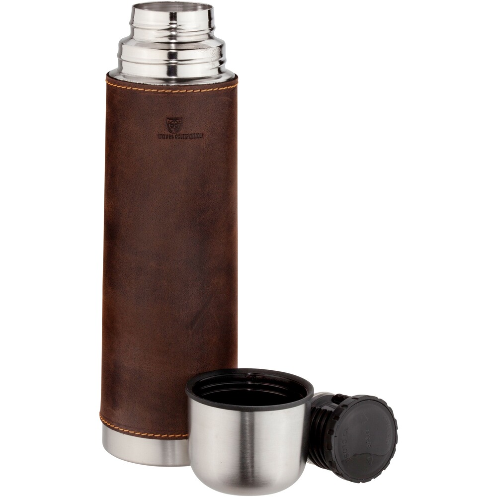 BEIER Isolierflasche mit Lederbezug 700 ml