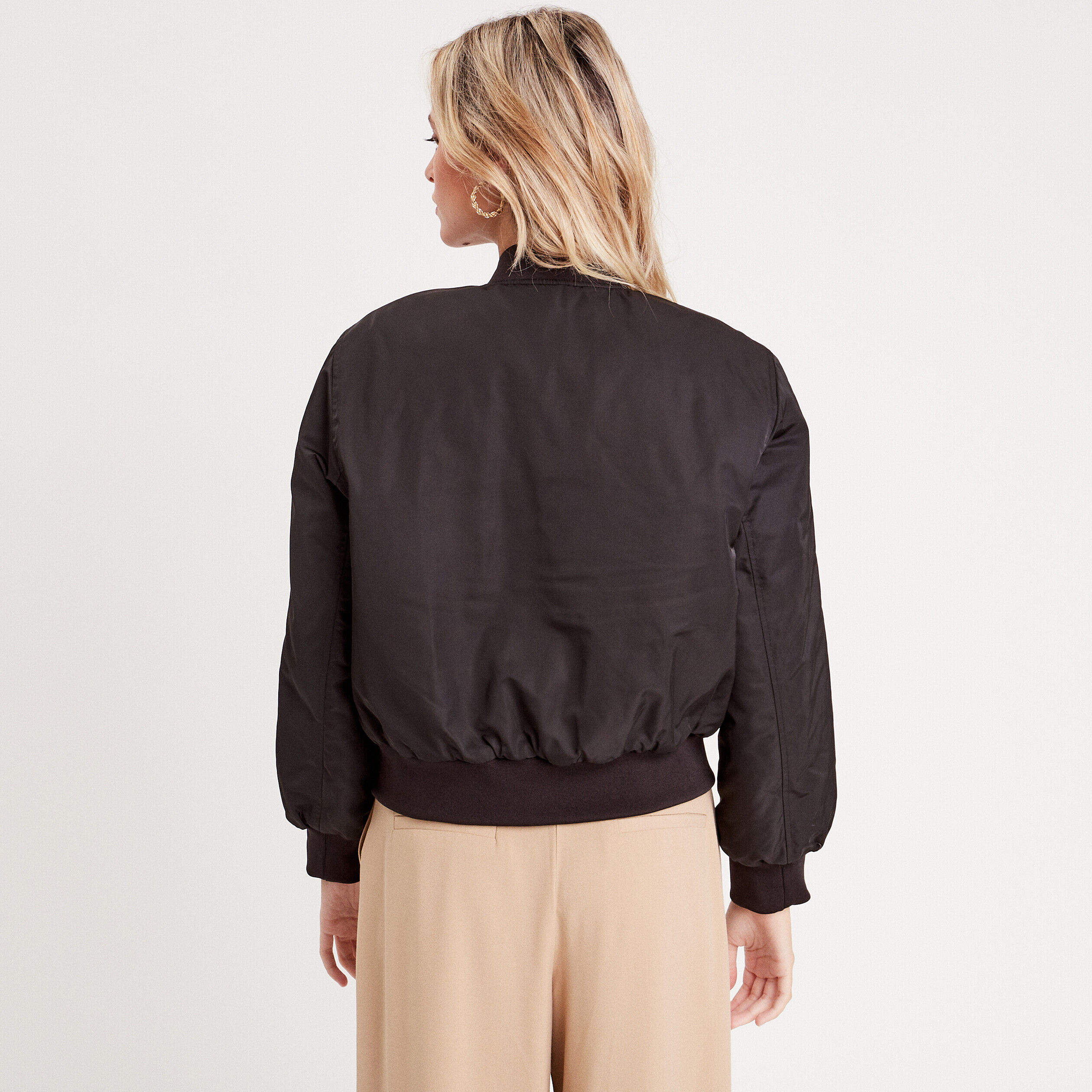 Veste bomber oversize noir femme | Cache Cache