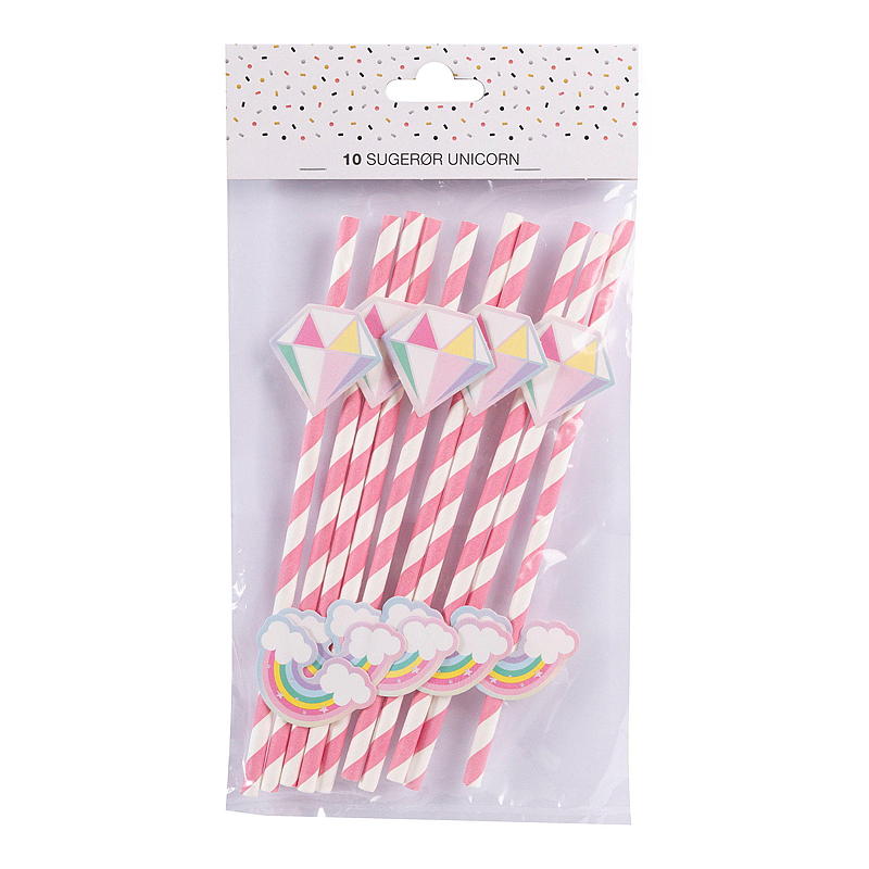 Giform Sugerør 10-pk unicorn