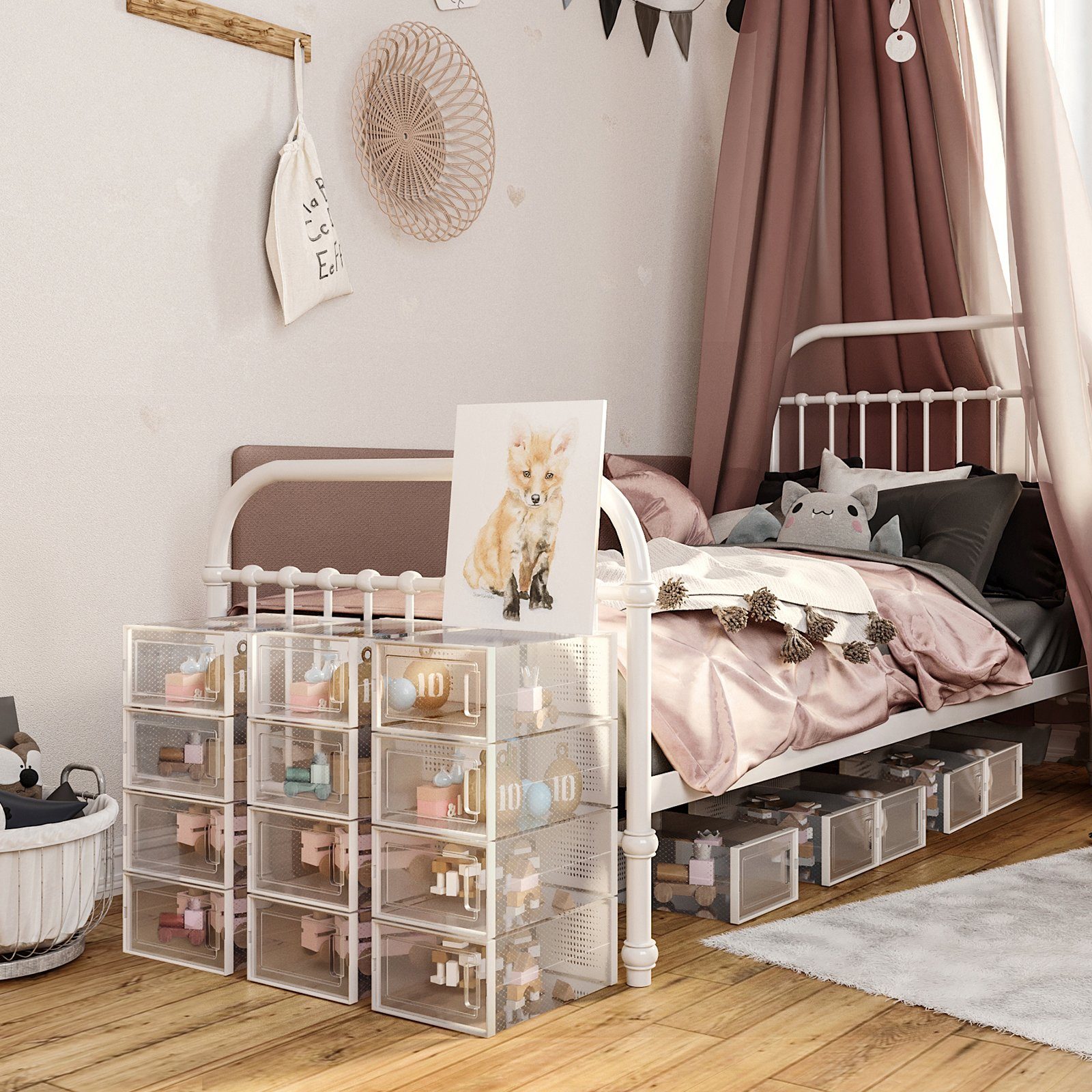 SONGMICS Schuhbox Aufbewahrungsboxen (8 St), Schuh-Organizer, 33,3x23x14 cm
