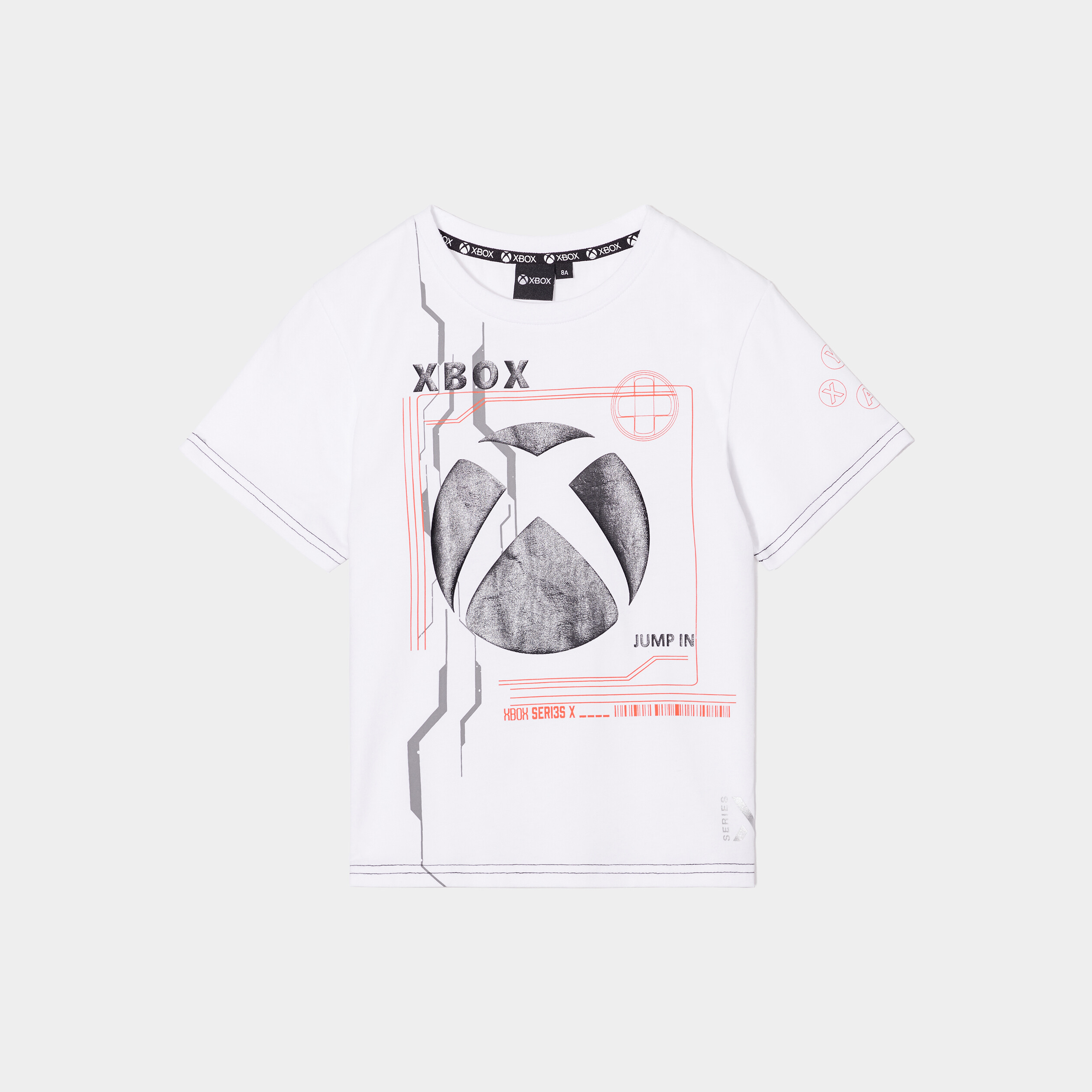 T-shirt col rond manches courtes Xbox blanc garçon | La Halle