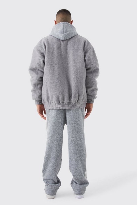 Strukturierte Oversize Bouclee-Bomberjacke